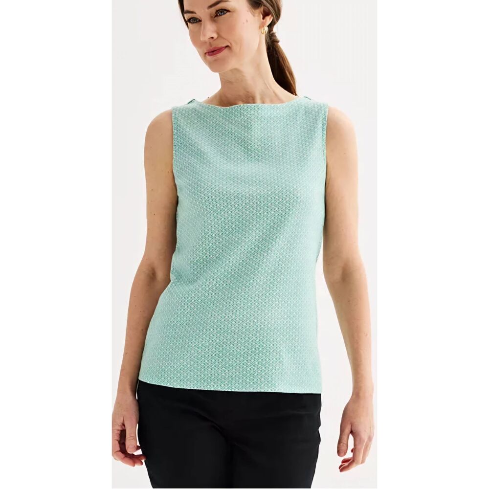 croft & barrow Mint Green Textured Sleeveless Tank Top